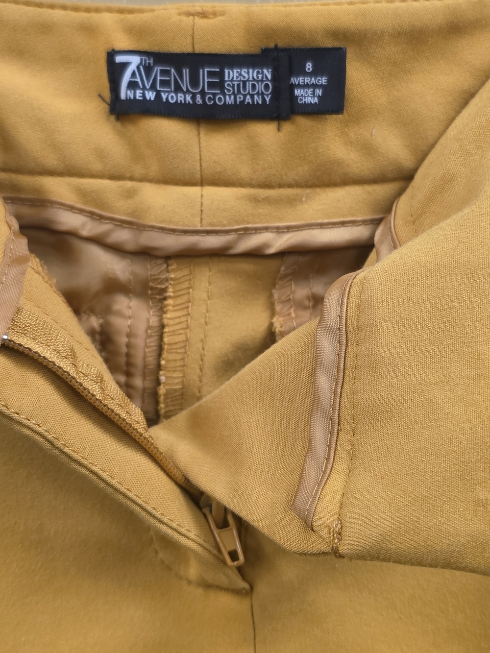 Women's Mustard Yellow Straight-Leg Pants - Picture 3 of 4